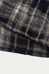 dark Blue Plaid Button - Front Dress with Black Ribbed Sweater Set - DAStyle