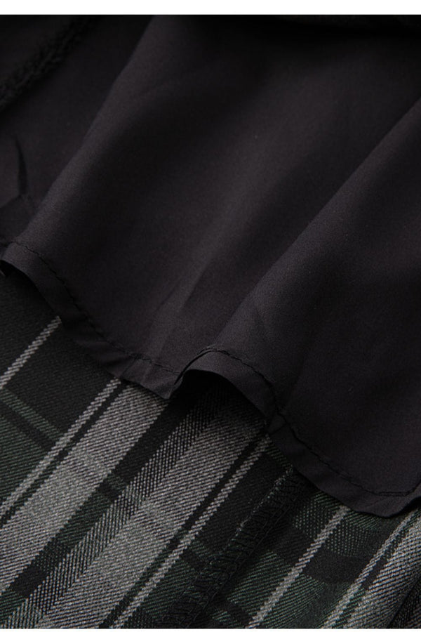 Delphine Green Plaid Skirt (with belt) - DAStyle
