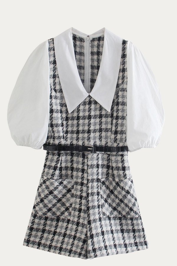 Lennon Jumpsuit Plaid with Belt