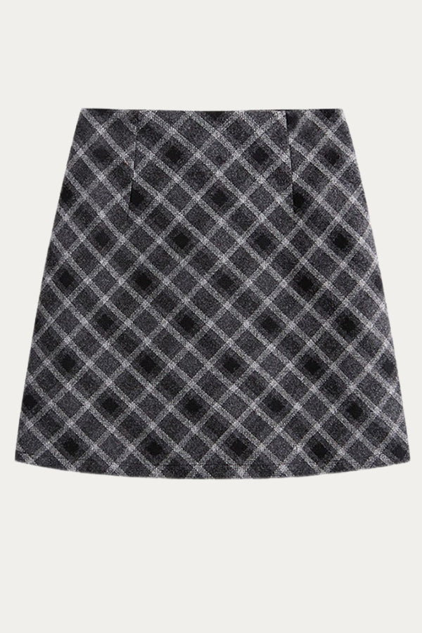 Ismene Khaki Plaid Skirt