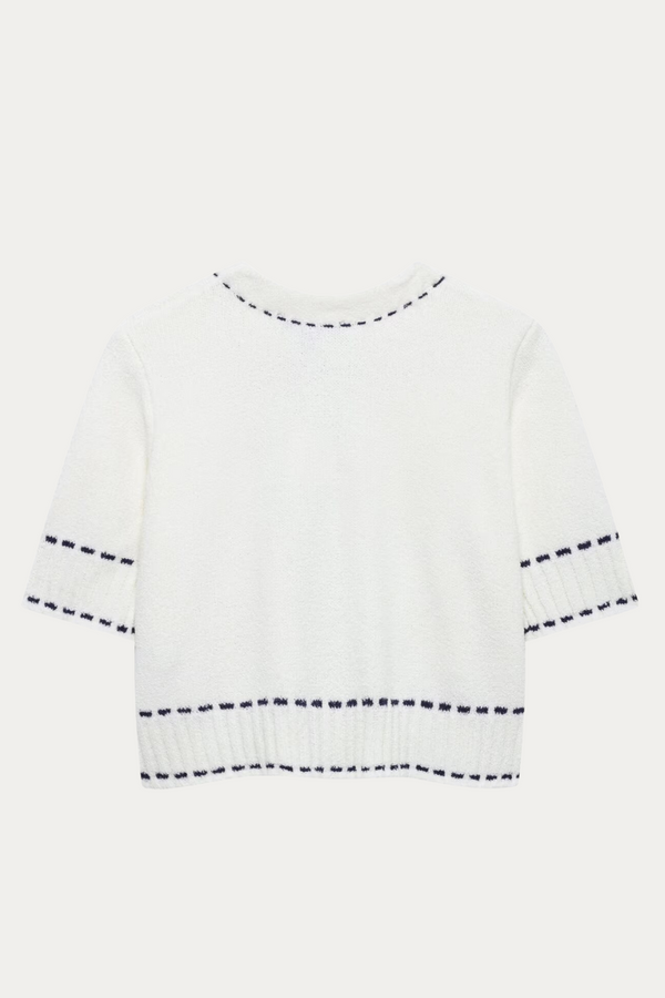 Hilary Knitted Short Sleeve Button Up