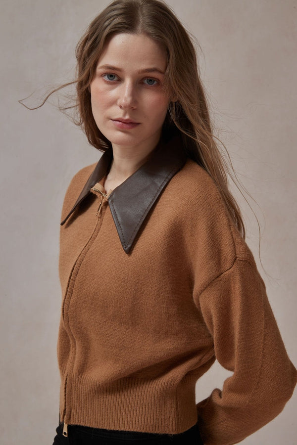 Margot Preppy Sweater with Zipper - DAStyle