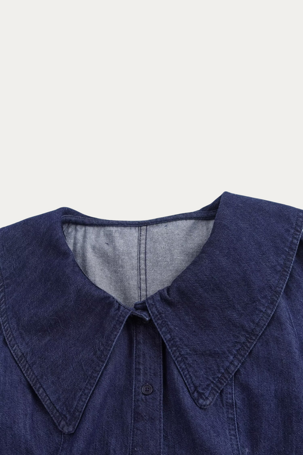 Eli Peter Pan Collar Denim Dress