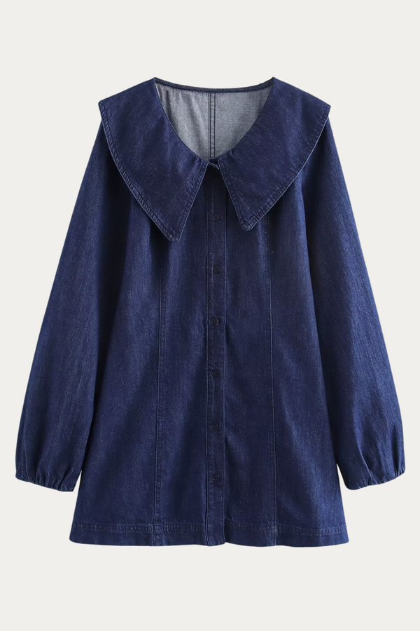 Eli Peter Pan Collar Denim Dress