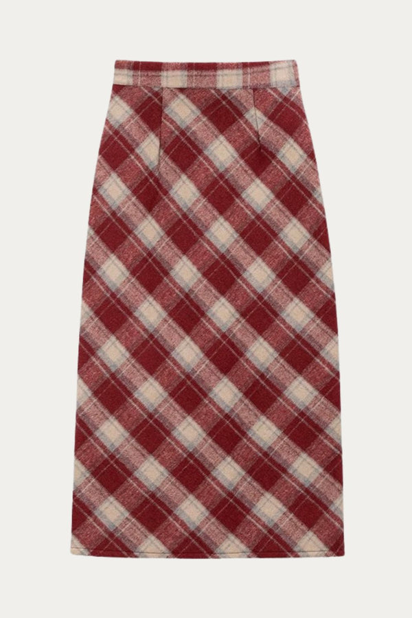 Farren Plaid Midi Skirt