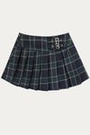Galadriel Pleated Plaid Skirt Blue and Green