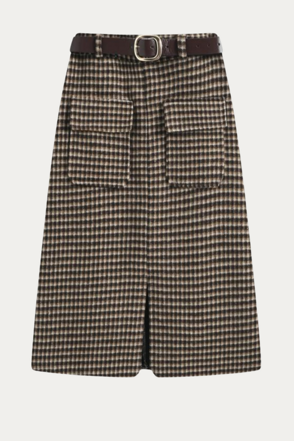 Damaris Plaid Staight Skirt