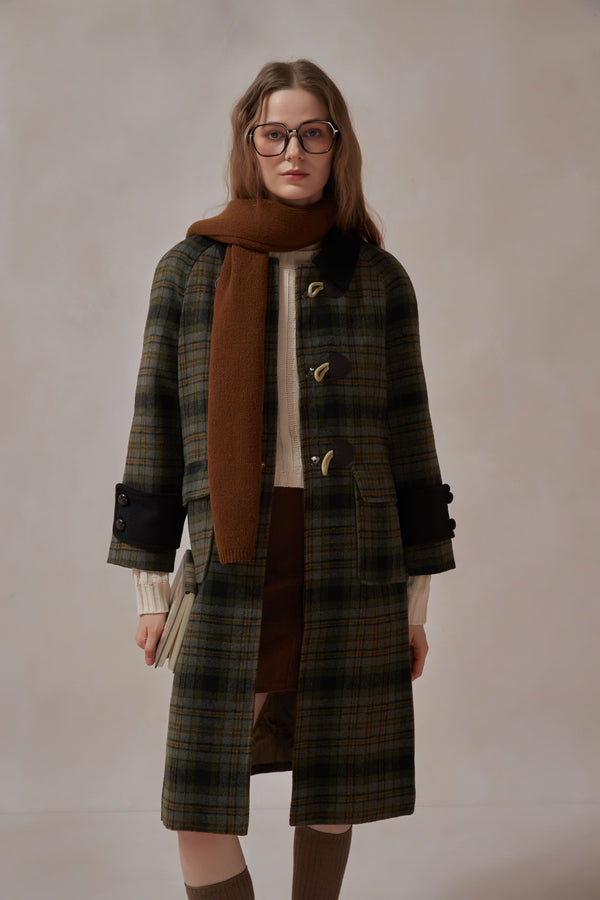 Rosalyn Plaid Toggle Coat-DAStyle