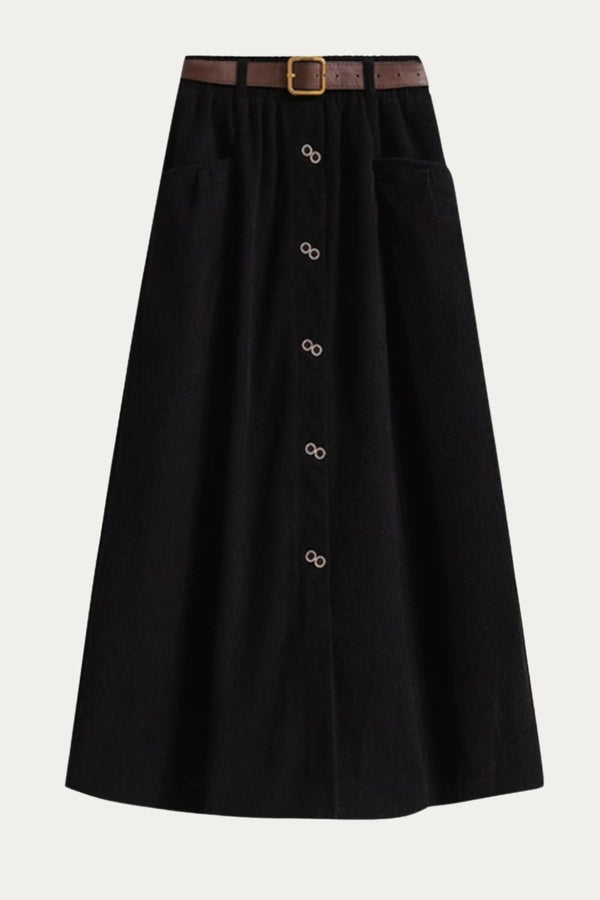 Esme Plus Size A-Line Corduroy Skirt