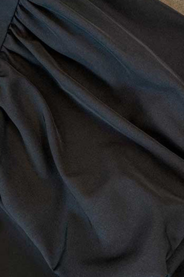 Liora Plus Size Lantern Sleeves Black Blouse