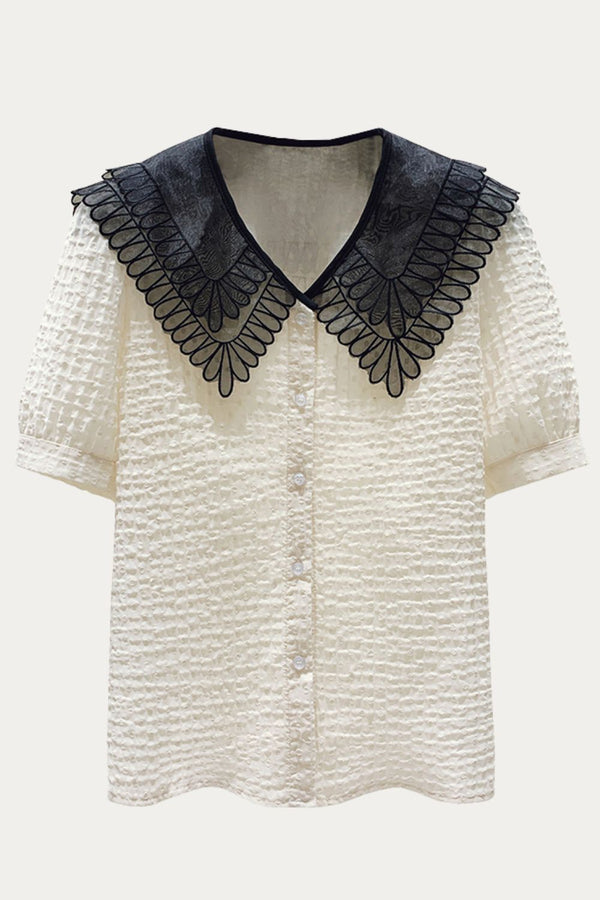 Bonnie Plus Size Peter Pan Collar Shirt