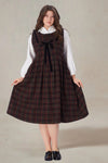 Thomasina Plus Size Plaid Pinafore Dress