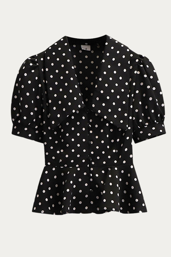 Leontine Plus Size Polka Dot Blouse