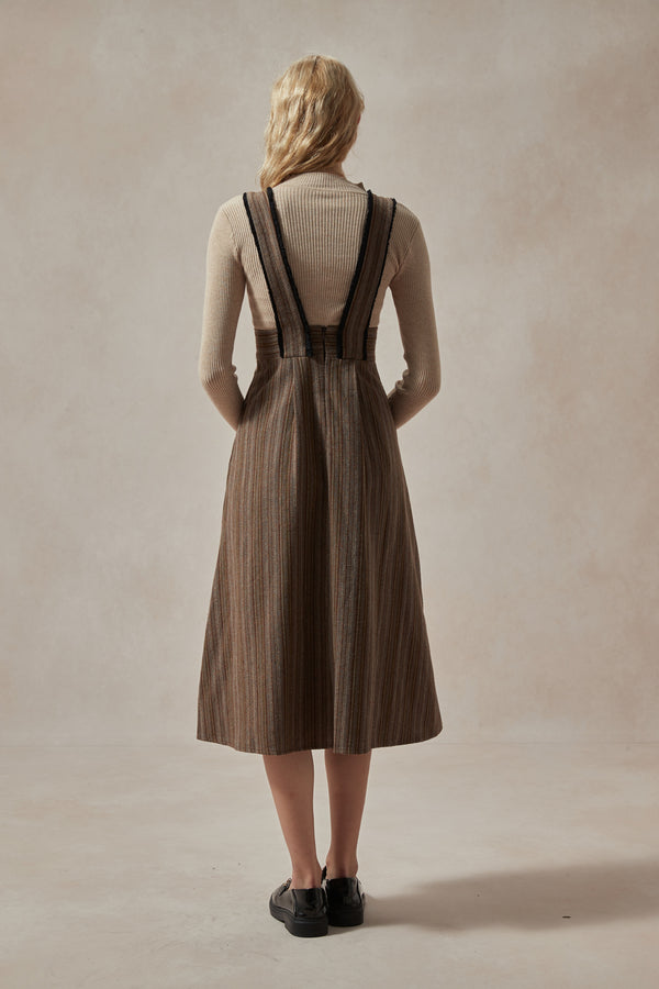 Daniela Striped Suspender Dress