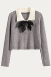 Juno Striped Knit Sweater with Bow