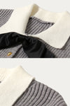 Juno Striped Knit Sweater with Bow
