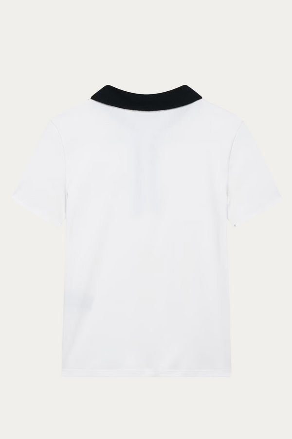 Miranda White and Black T Shirt