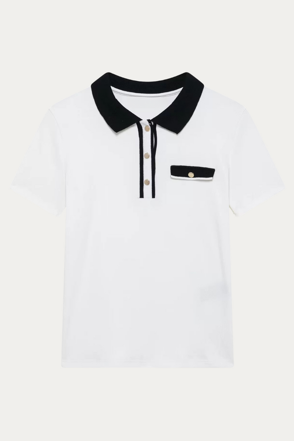 Miranda White and Black T Shirt