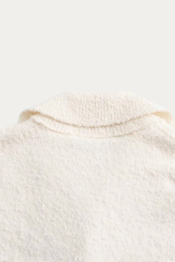 Griffith White Knitted Polo Shirt