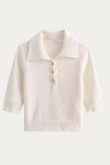 Griffith White Knitted Polo Shirt