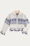 Fair Isle Zipper Up Sweater