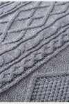 Grey Cable Knit V-Neck Sweater Vest Dress