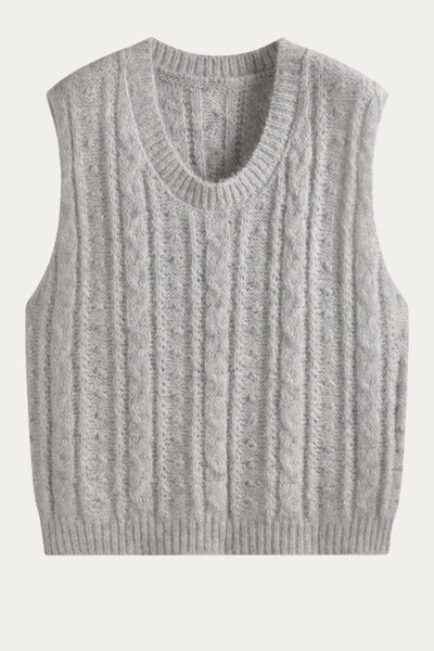 Tullia Round Neck Cable Knit Sweater Vest