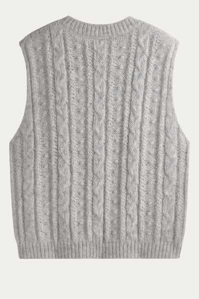 Tullia Round Neck Cable Knit Sweater Vest