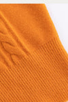 Orange Color Turtlneck Cable Knit Sweater