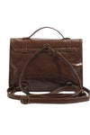 Vintage Brown Leather Satchel with Buckle Straps