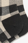 White and Black Plaid Cotton Socks