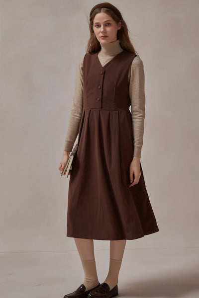 brown aesthetic dress Brown Dress Outfit Aesthetic