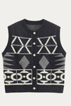 Vintage Aztec Button-Up Sweater Vest