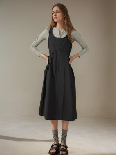 Vania Black Pockets Pinafore