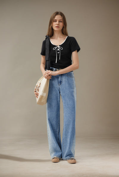 Cloe Black Short sleeve Tops