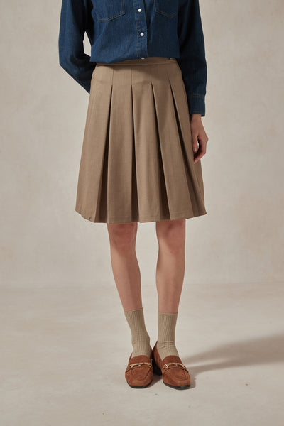 Emily Khaki Skirt Pleated 2