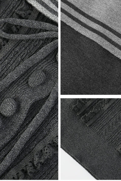 Kari Grey Sailor Collar Knit Tops
