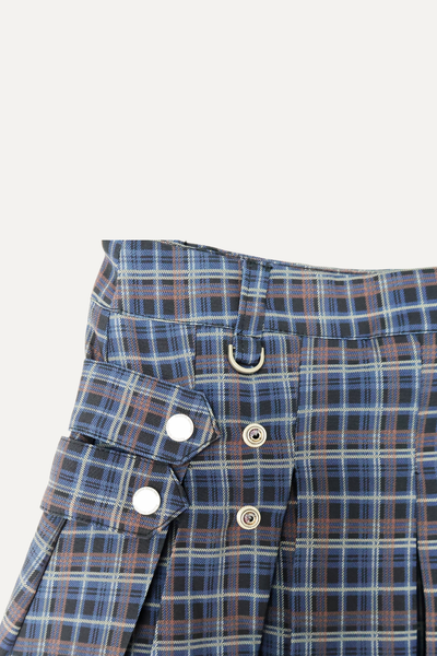 Nigel Navy Blue Plaid Skirt