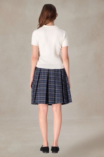 Nigel Navy Blue Plaid Skirt