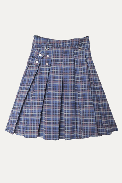 Nigel Navy Blue Plaid Skirt