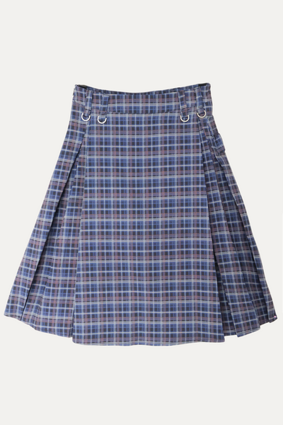 Nigel Navy Blue Plaid Skirt