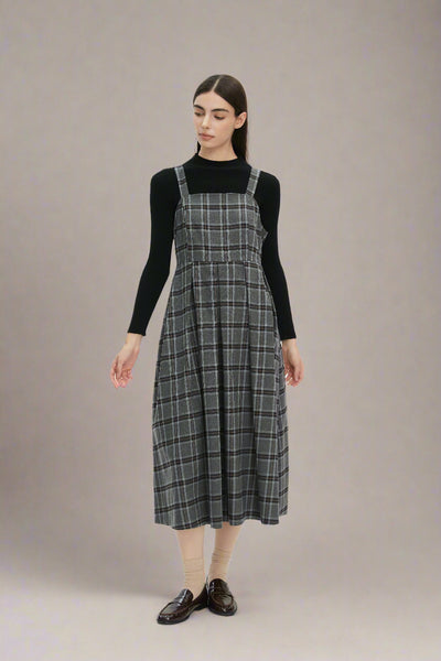 Adah Navy Plaid Dress