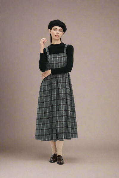 Adah Navy Plaid Dress