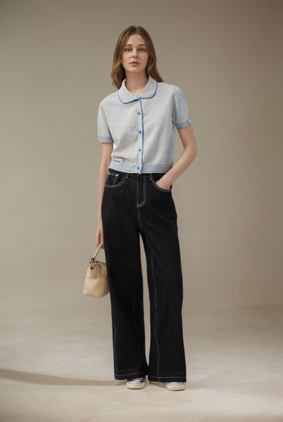 Geraldine Perter Pan Collar Knit Cardigan