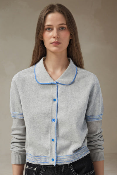 Geraldine Perter Pan Collar Knit Cardigan