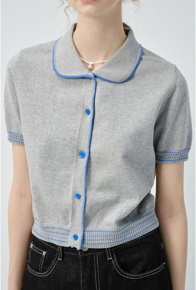 Geraldine Perter Pan Collar Knit Cardigan