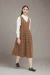 Rebekah Plaid Brown Dress