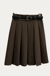 Emily Khaki Pleated Skirt