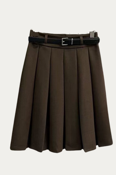 Emily Khaki Skirt Pleated