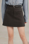 Damaris A-Line Gray Short Skirt